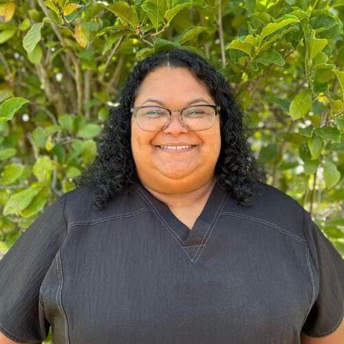 Angie smiling
